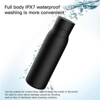 Smart water bottle with temperature indication and alarm to drink water and keep tracks of water intake