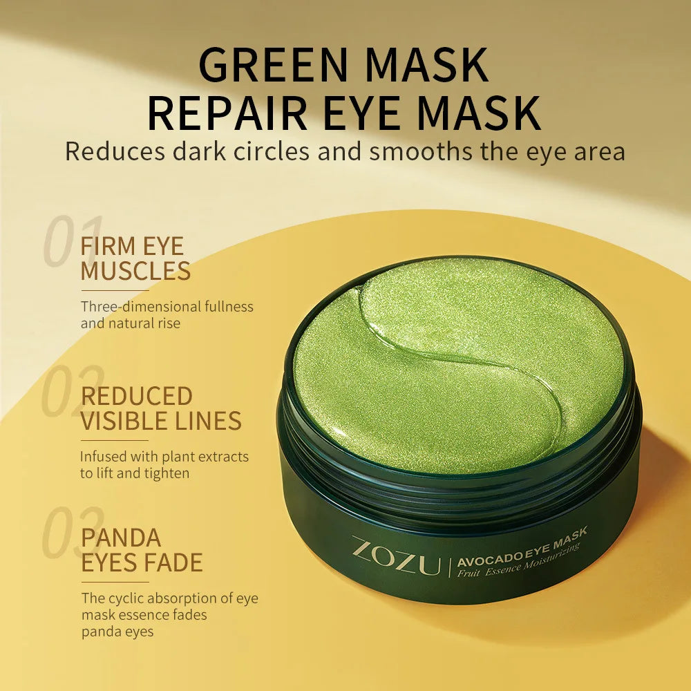 120Pcs Avocado Golden Collagen Eye Mask anti Dark Circles Eye Bags Moisturizing Firming Eye Patches Skin Care Products