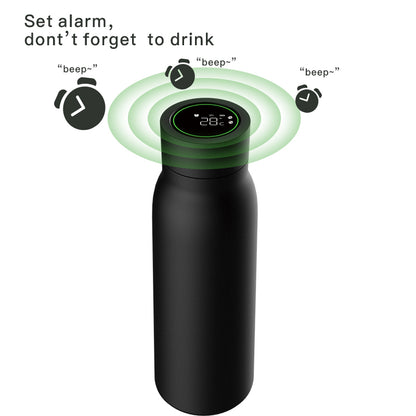 Smart water bottle with temperature indication and alarms